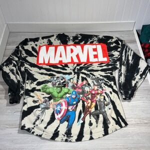 Marvel Spirit Jersey Shirt Mens Sz Med Tie Dye‎ Disney Heroes Long Sleeve